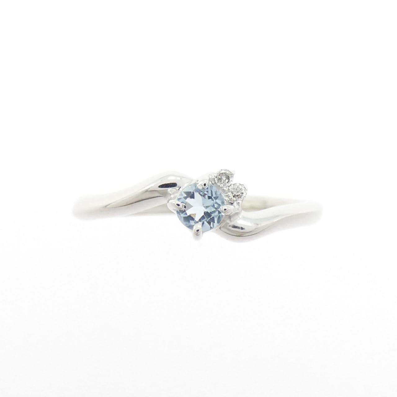 K18WG海藍寶戒指