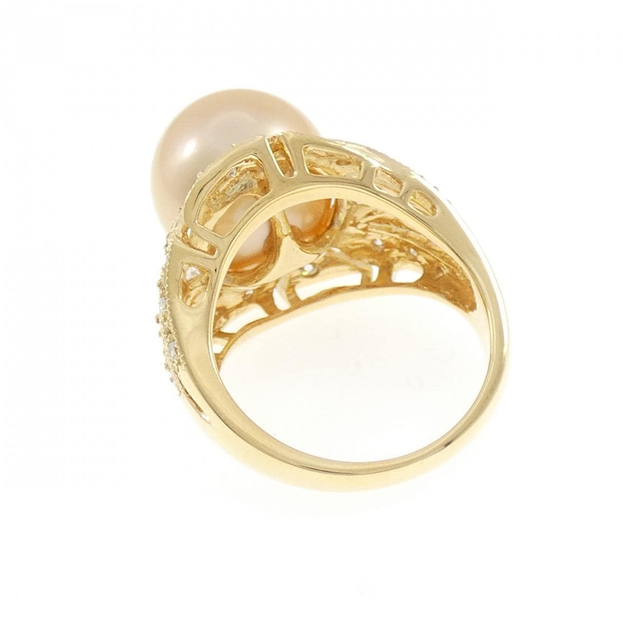 K18YG 白蝶パール リング 12.3mm