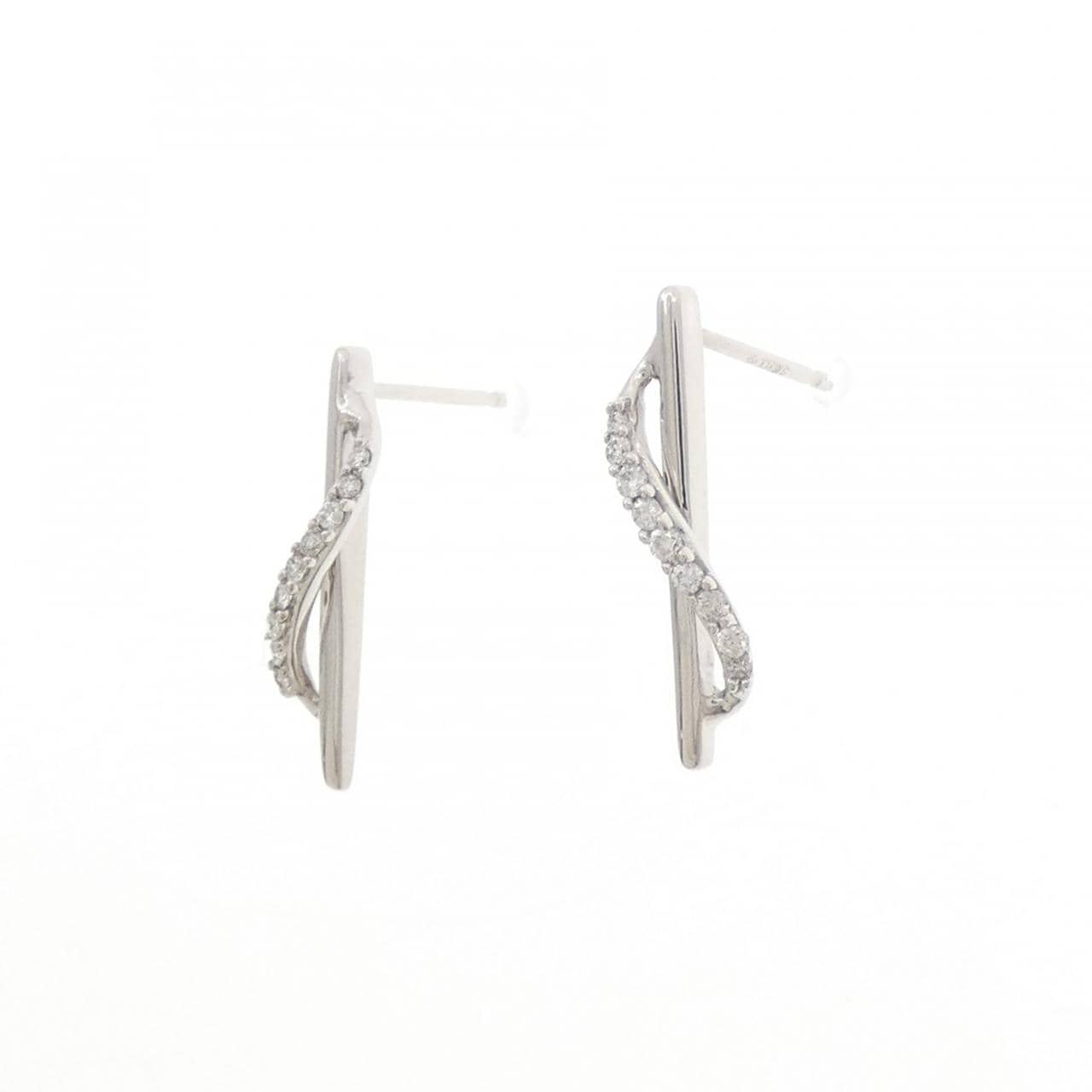 K18WG ダイヤモンド ピアス