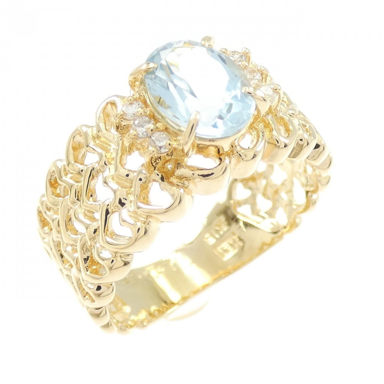 K18YG アクアマリン リング 1.25CT