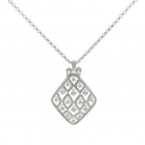 K18WG/750WG ダイヤモンド ネックレス 1.12CT