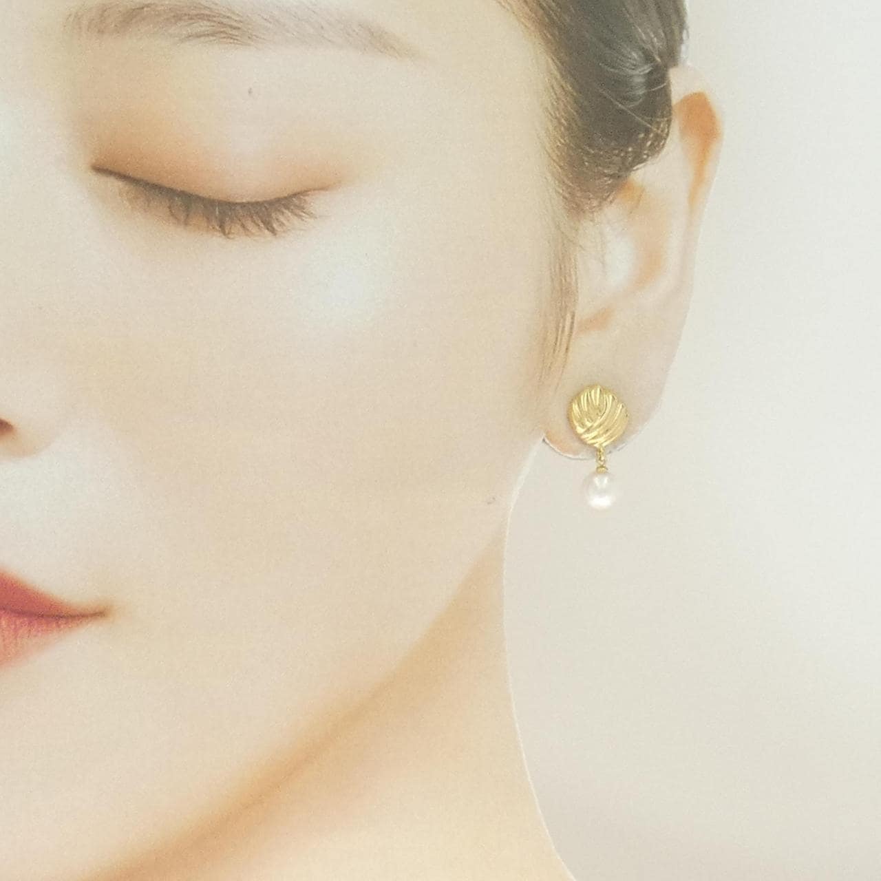 K18YG アコヤパール ピアス 6.7mm