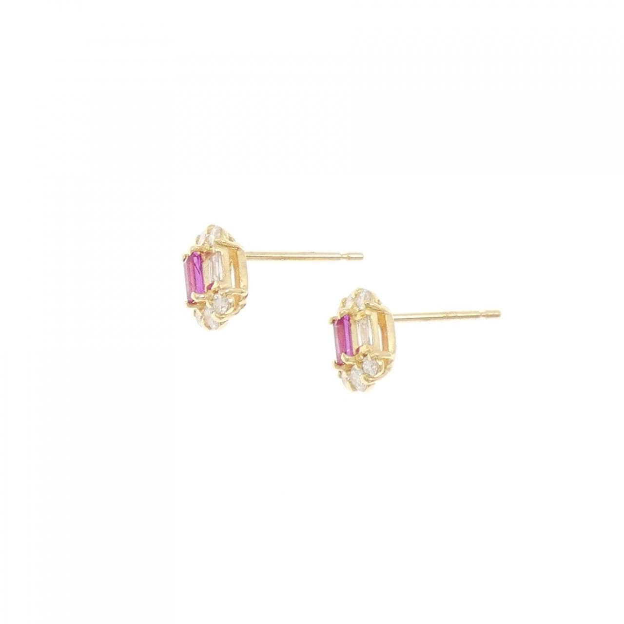 【新品】K18YG ルビー ピアス 0.17CT