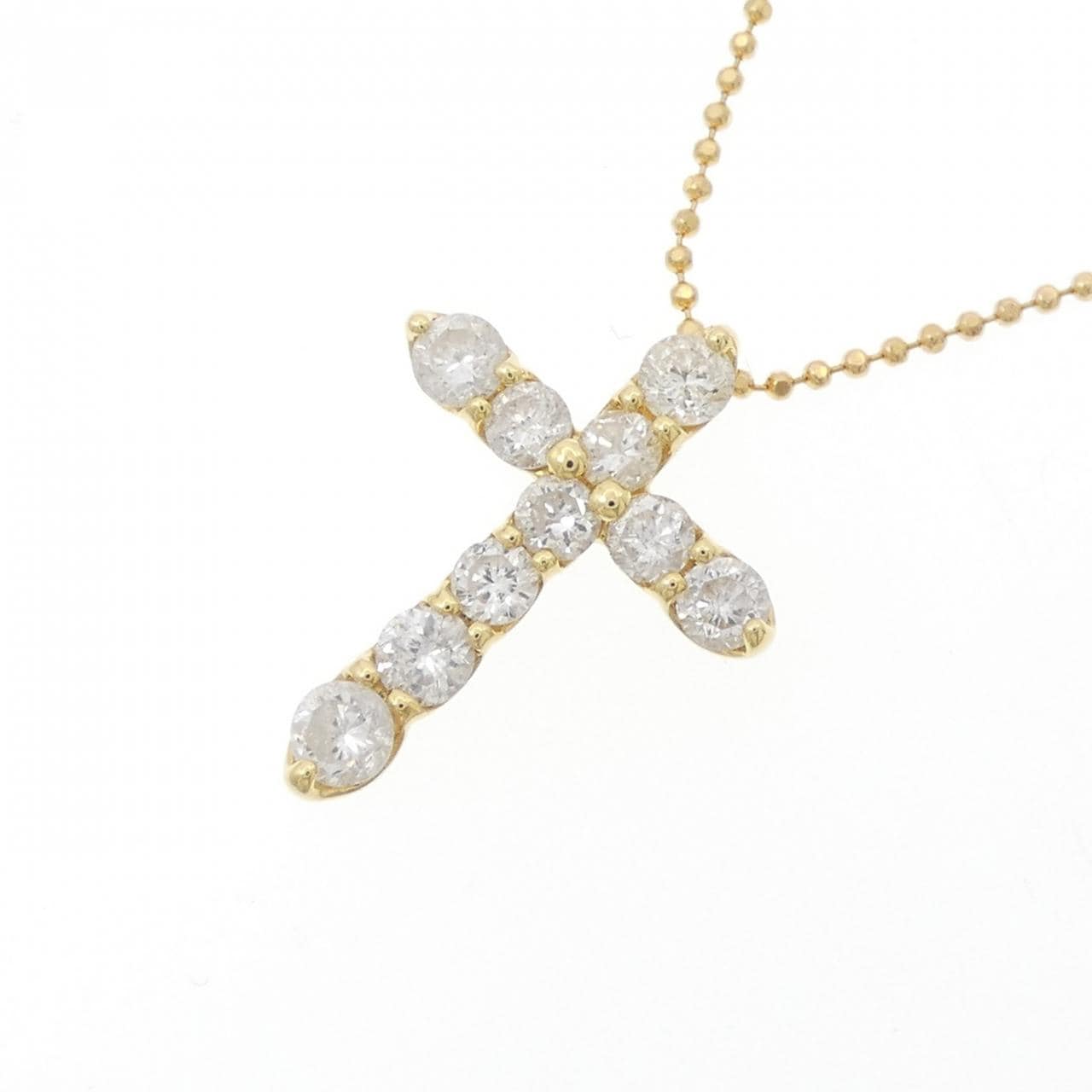 K18YG cross Diamond necklace 1.00CT