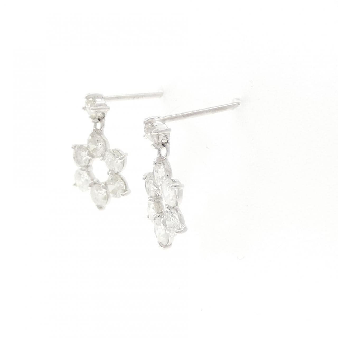 K18WG ダイヤモンド ピアス 1.24CT