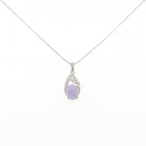 K18WG ラベンダーヒスイ ネックレス 3.66CT