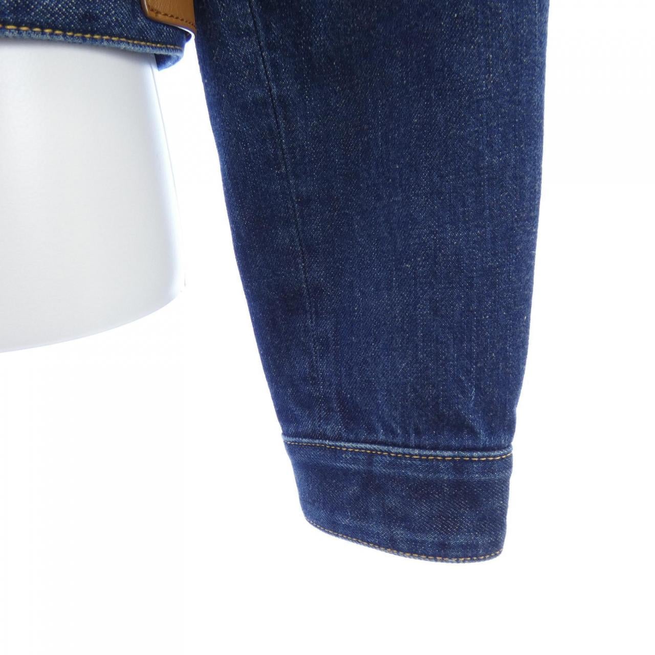 ルイヴィトン LOUIS VUITTON レザーアクセントデニムジャケット FOJA07GM1 デニムジャケット