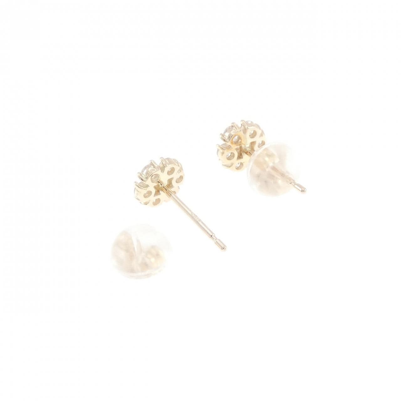 【リメイク】K10YG フラワー ダイヤモンド ピアス 0.30CT