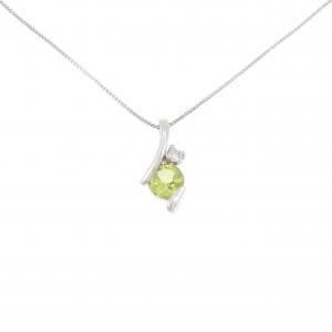K18WG ペリドット ネックレス