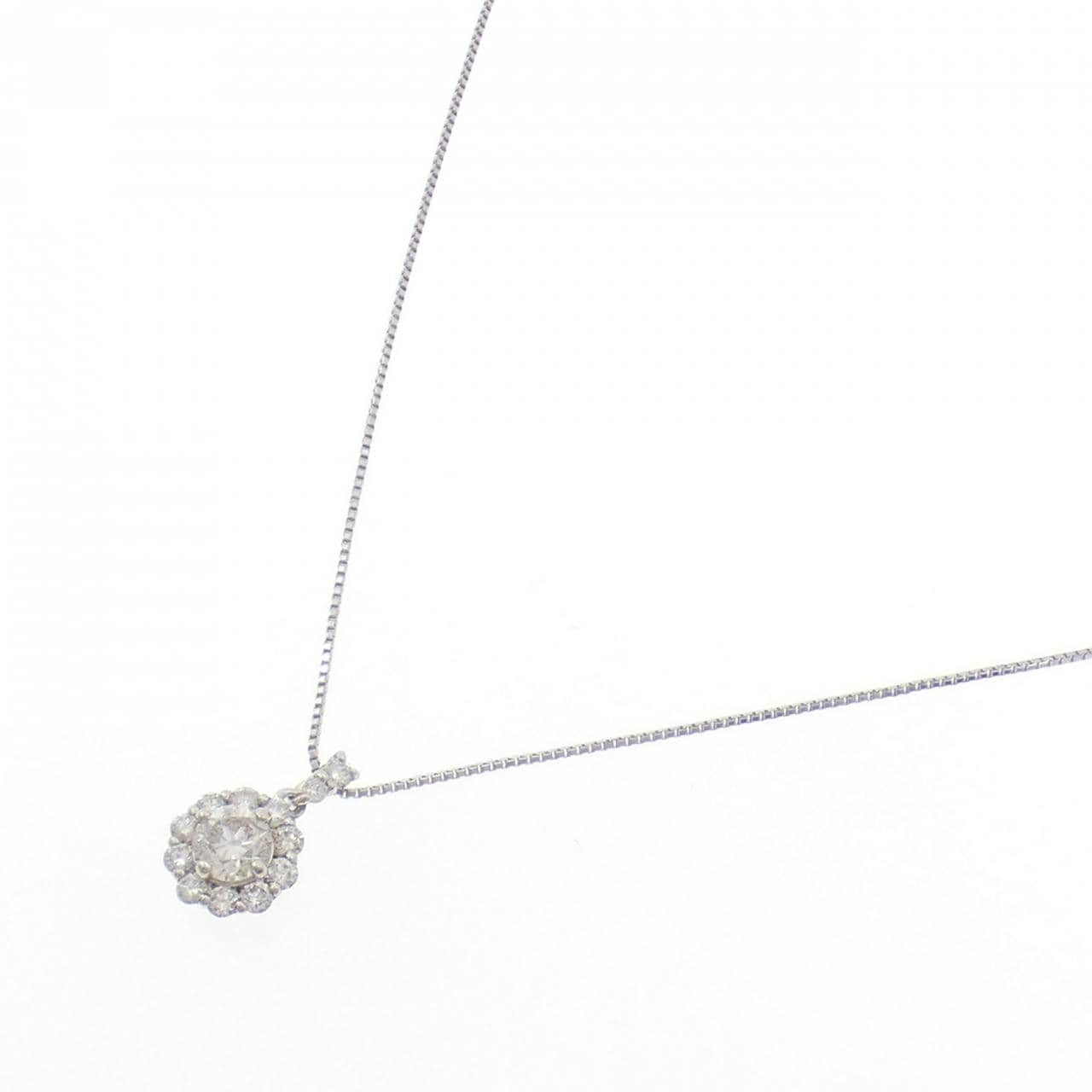 PT950/PT850 フラワー ダイヤモンド ネックレス 0.50CT