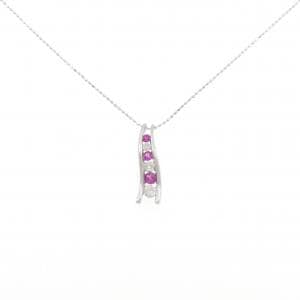 K18WG ルビー ネックレス 0.25CT