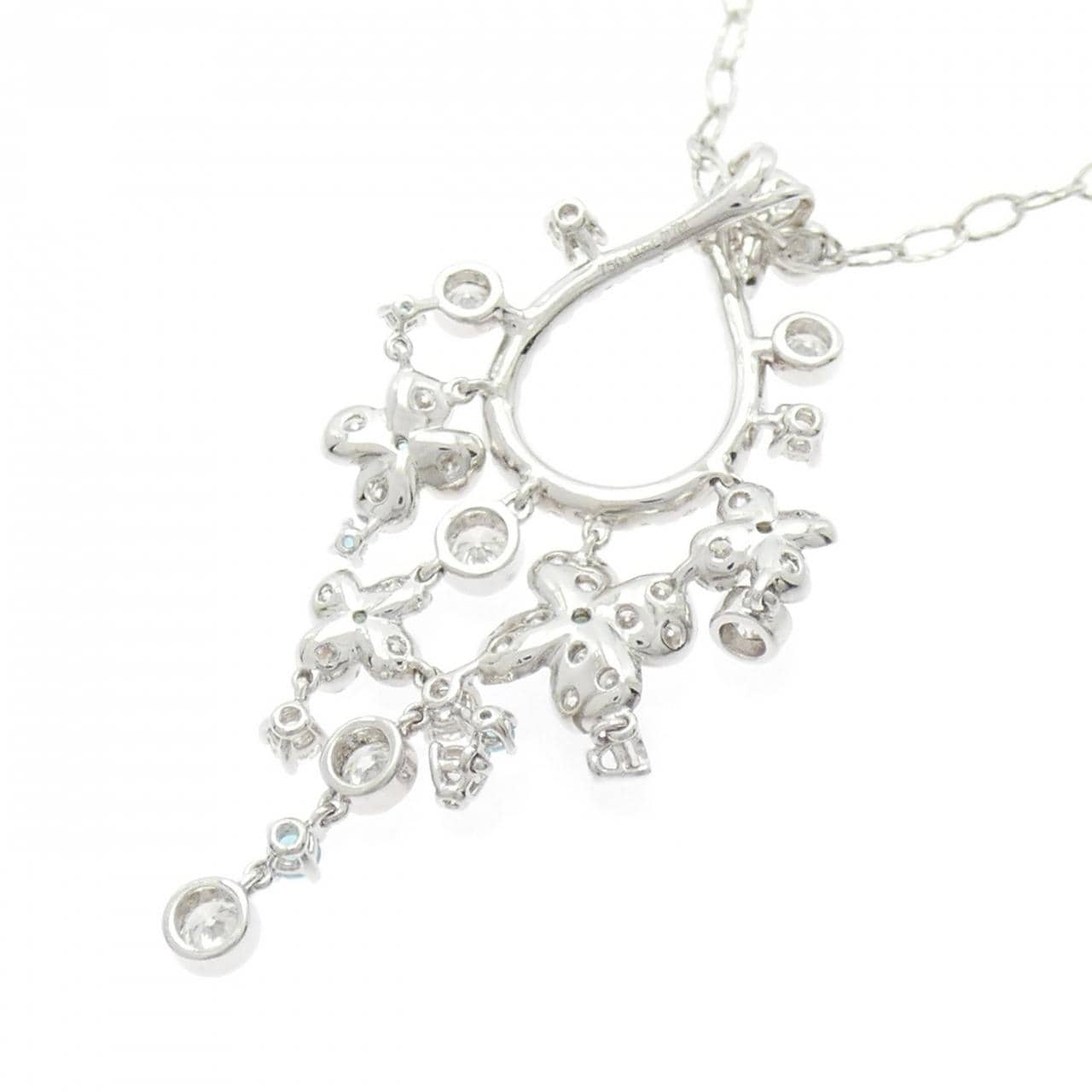 750WG/K18WG トルマリン ネックレス 0.136CT