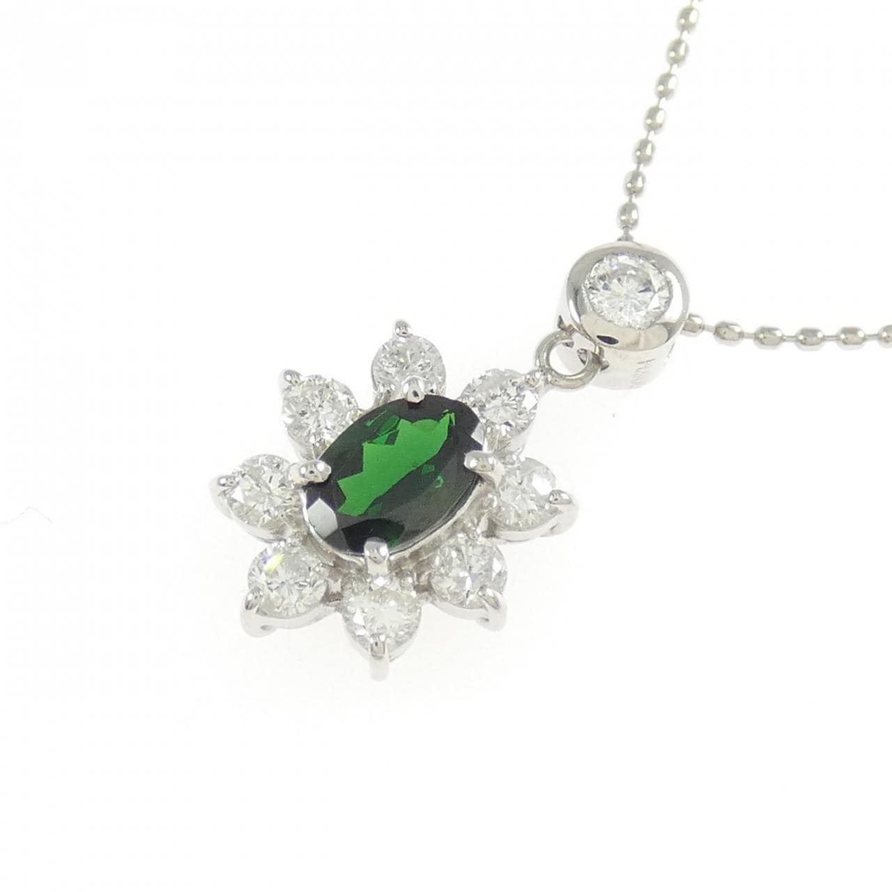 PT900/PT850 グリーンガーネット ネックレス 0.44CT