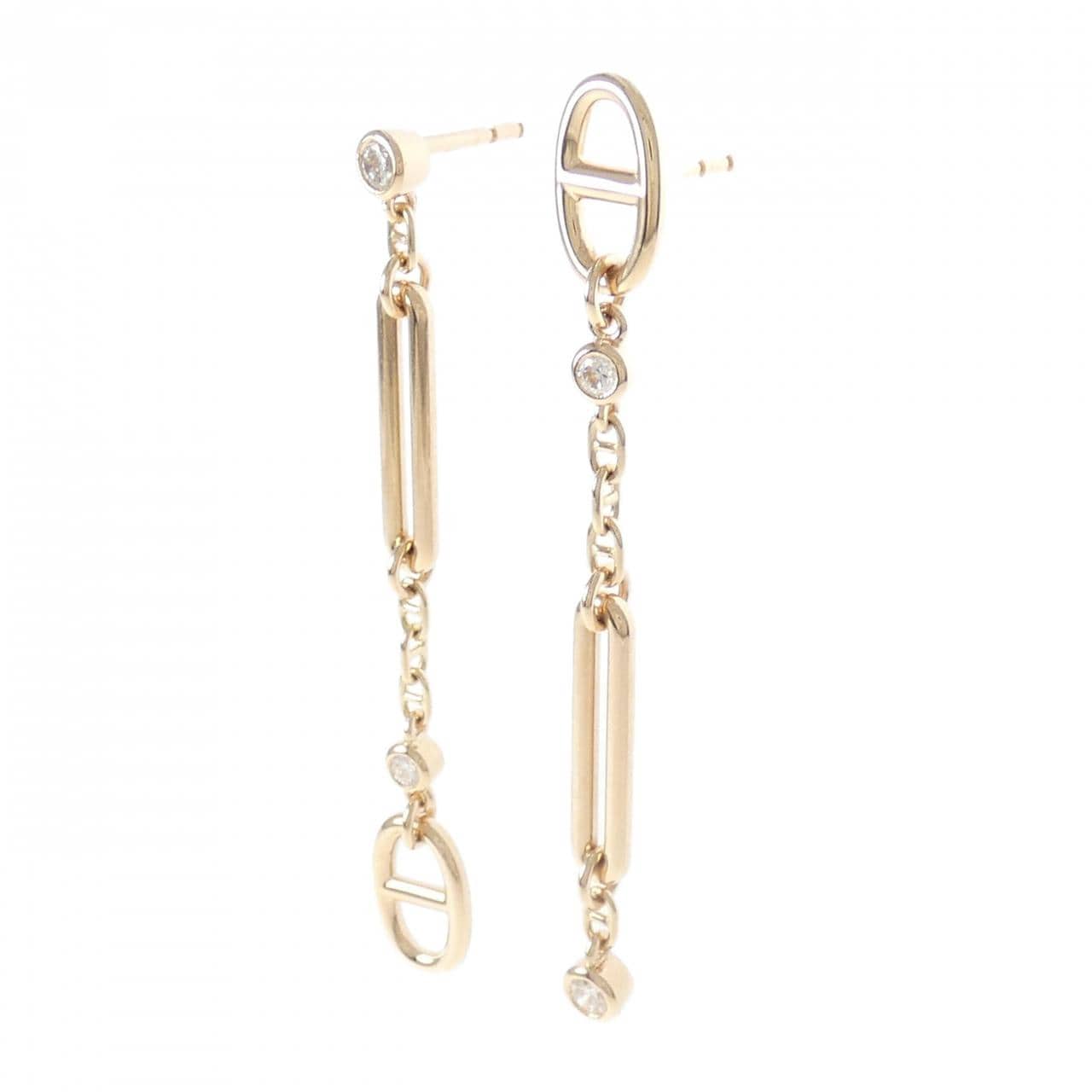 エルメス シェーヌ ダンクル カオス ピアス 0.2CT