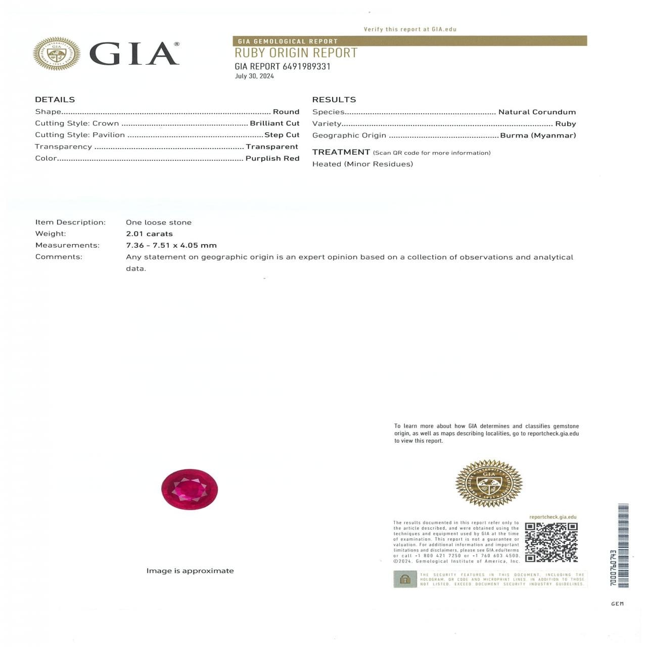 PT950 ルビー リング 2.01CT ビルマ産