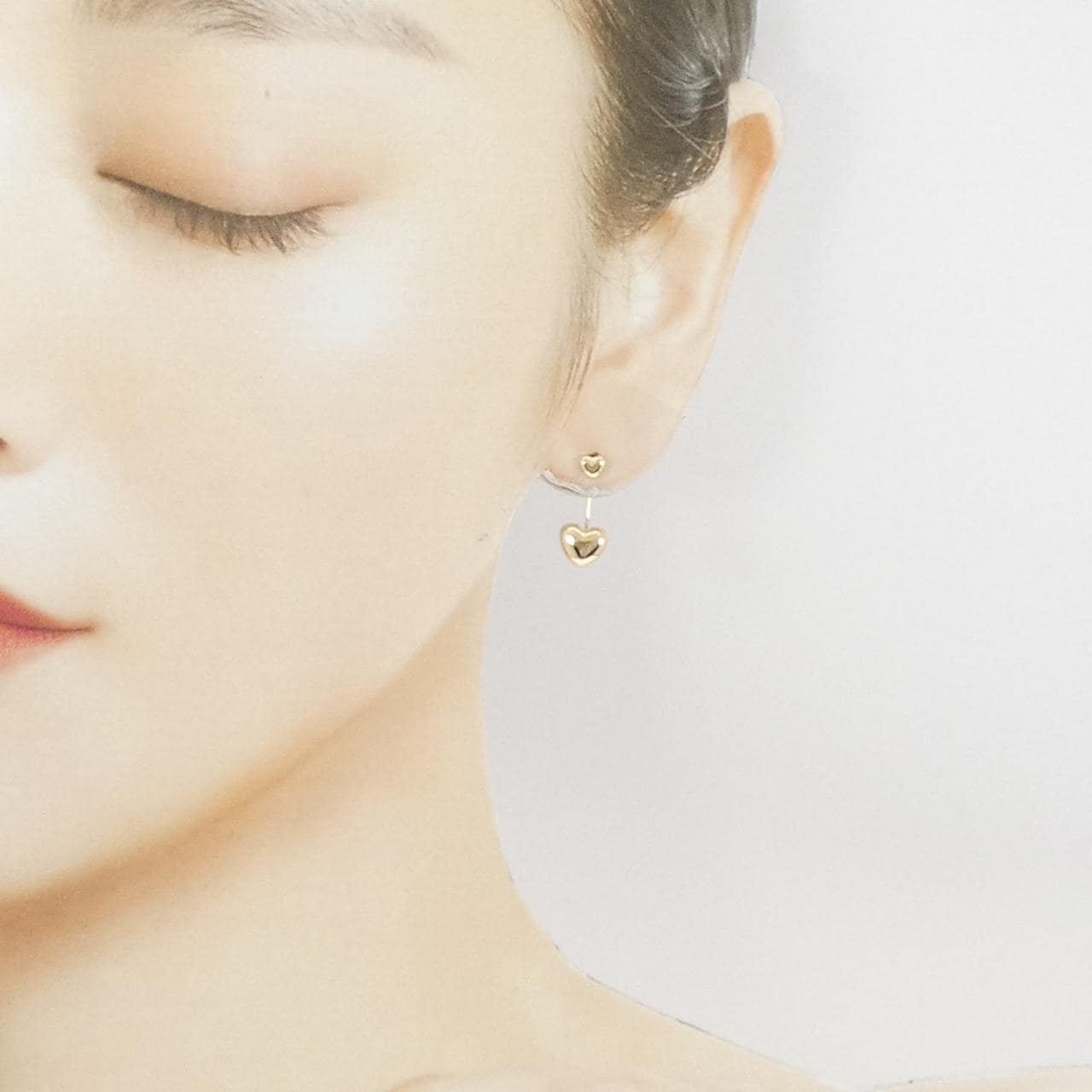 K18YG ハート ピアス