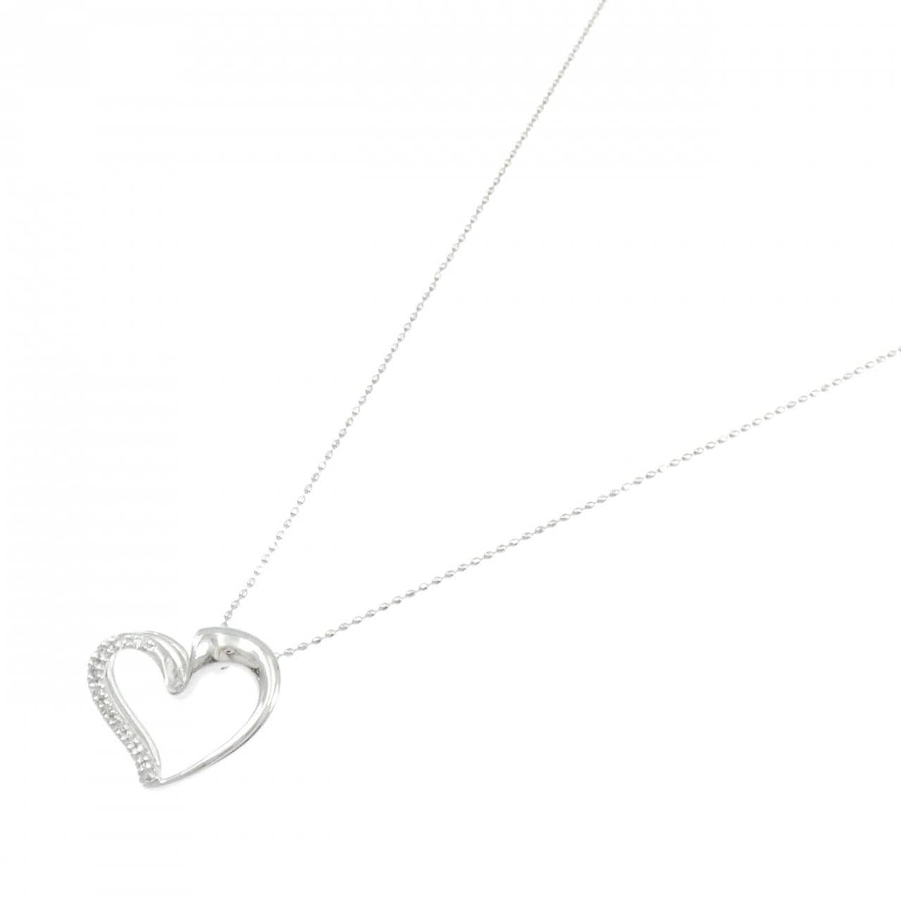 K18WG ハート ダイヤモンド ネックレス 0.07CT