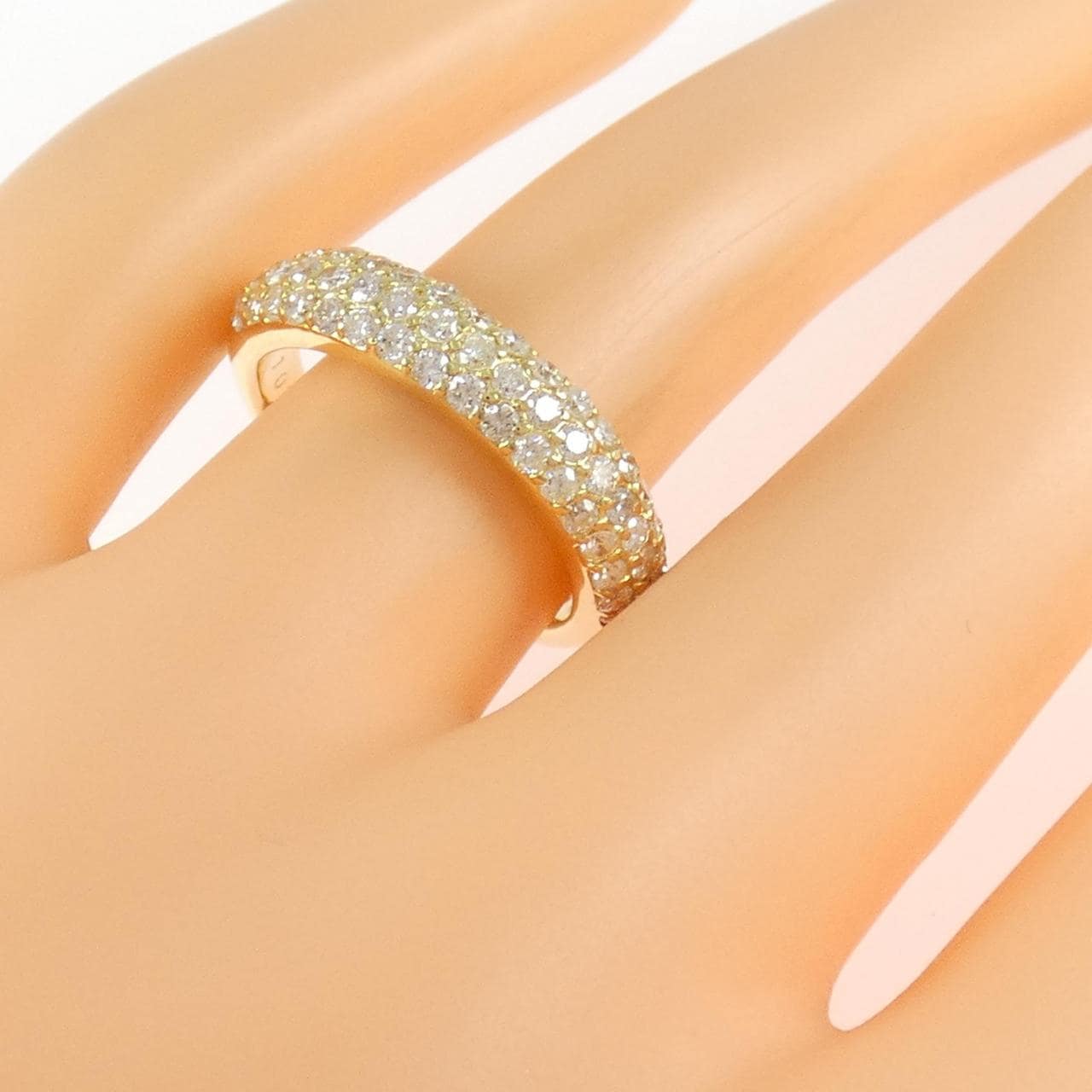 K18YG パヴェ ダイヤモンド リング 1.01CT