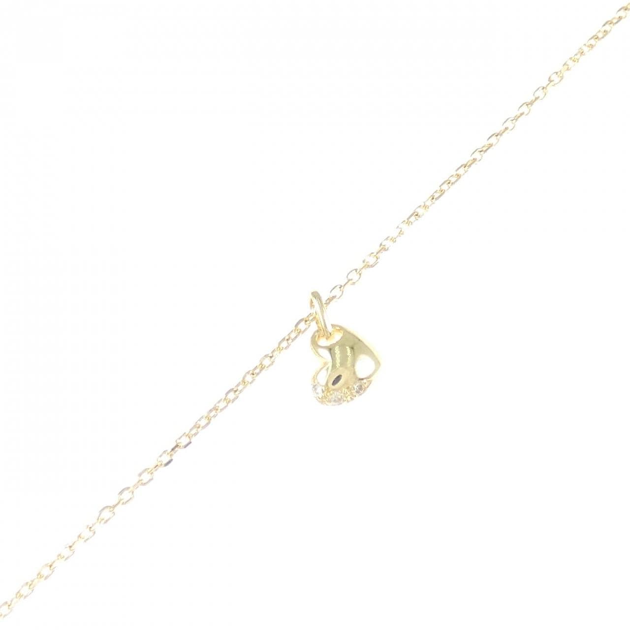 K18YG ハート ダイヤモンド ブレスレット 0.02CT