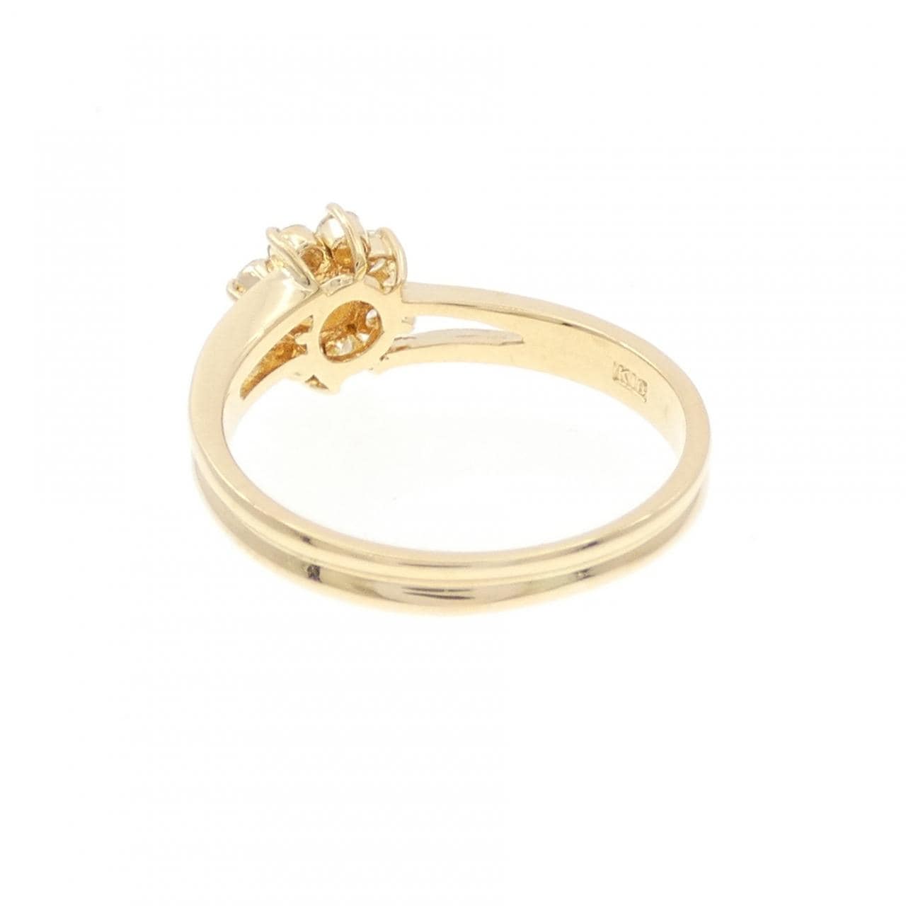 K18YG フラワー ダイヤモンド リング 0.30CT