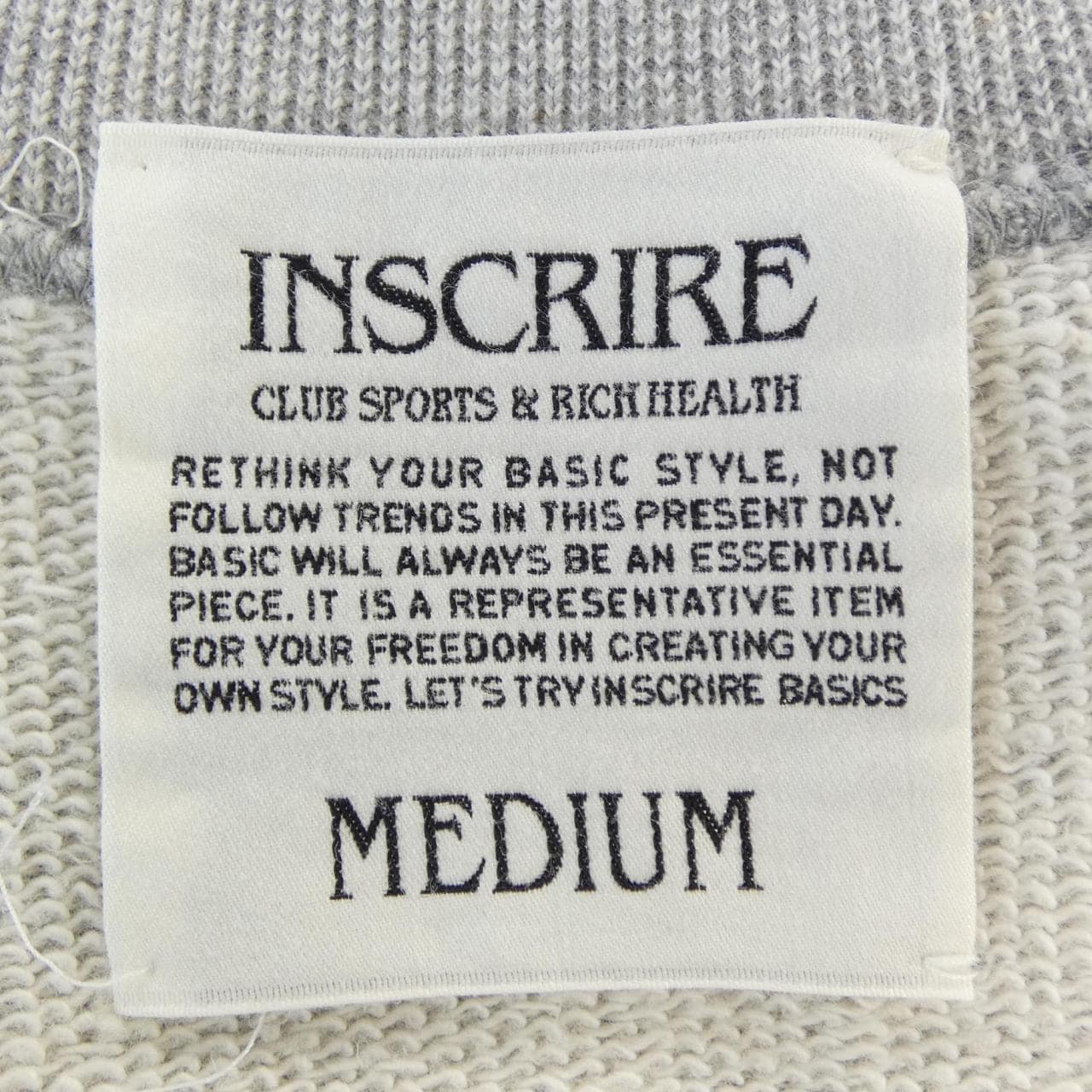 アンスクリア INSCRIRE 123SS-BC52 スウェット