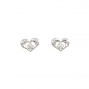 PT900 ハート ダイヤモンド ピアス 0.150CT