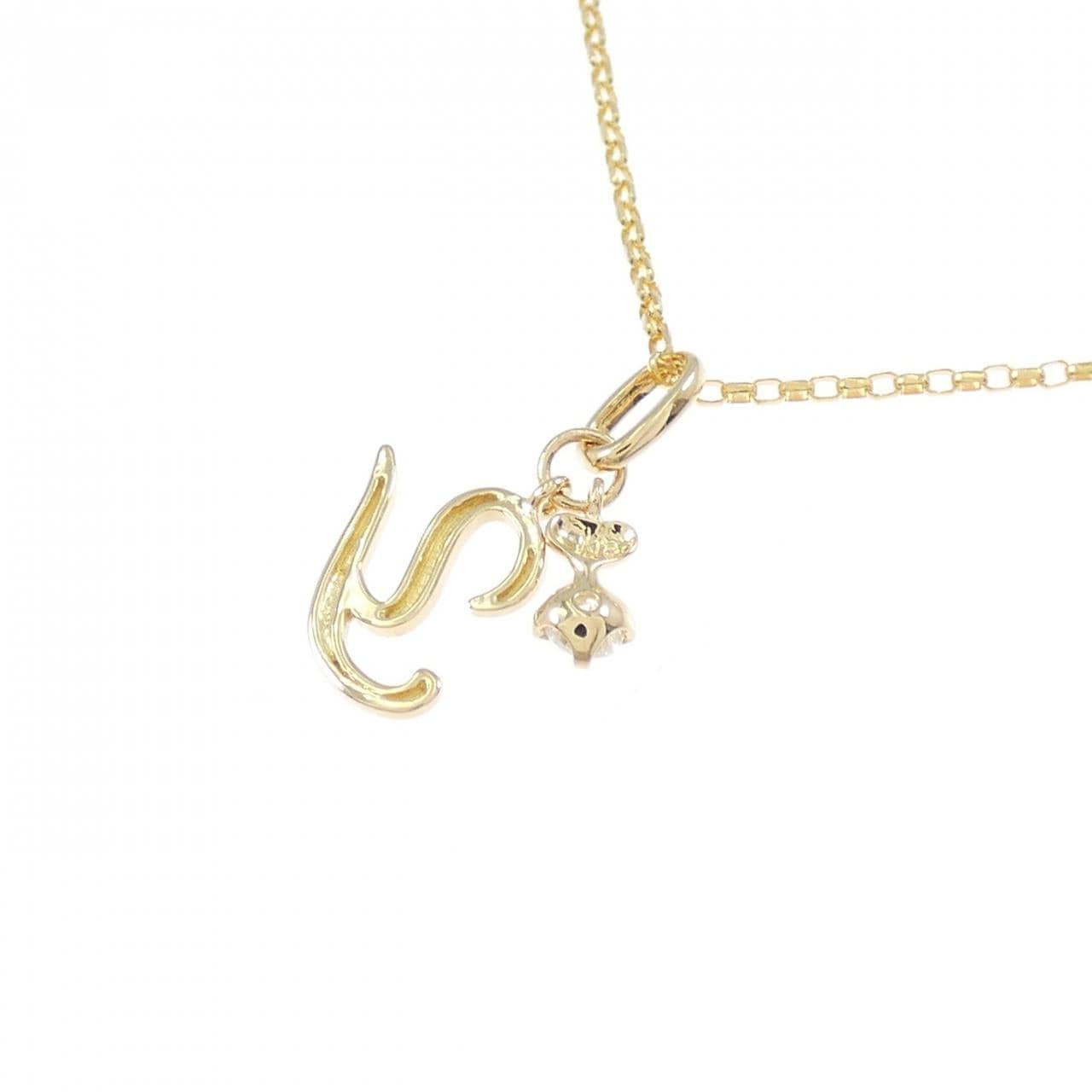 K18YG イニシャルY ダイヤモンド ネックレス