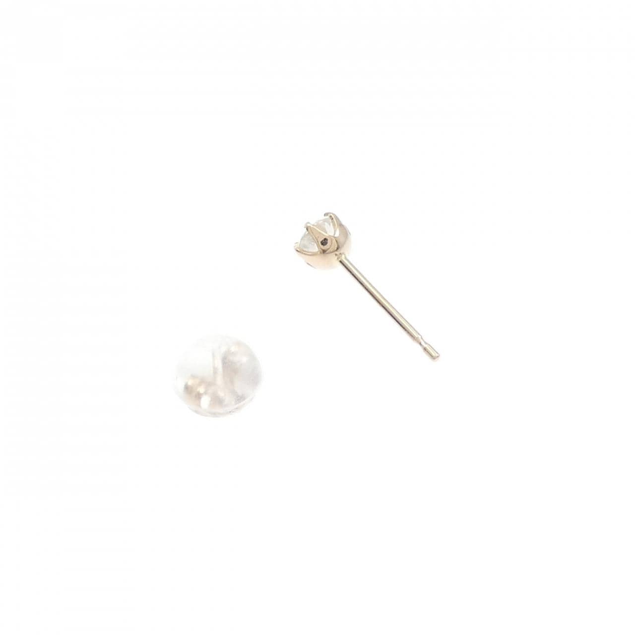 K18PG ソリティア ダイヤモンド ピアス 0.15CT  片耳