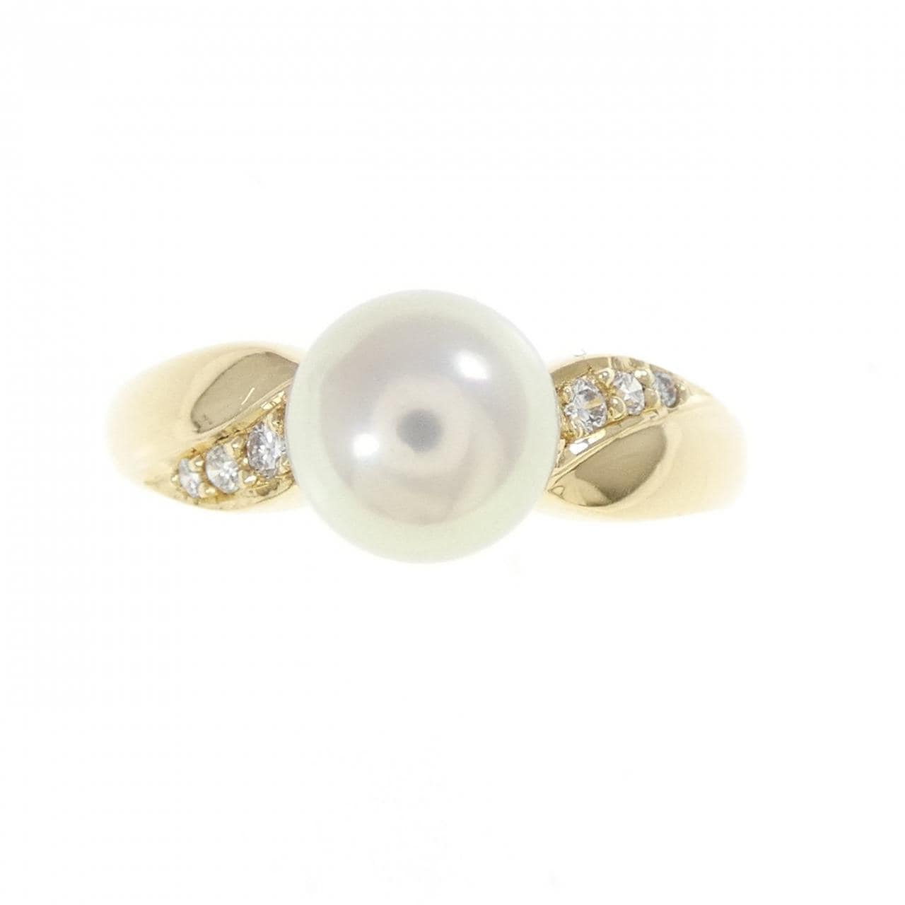 K18YG アコヤパール リング 6.9mm