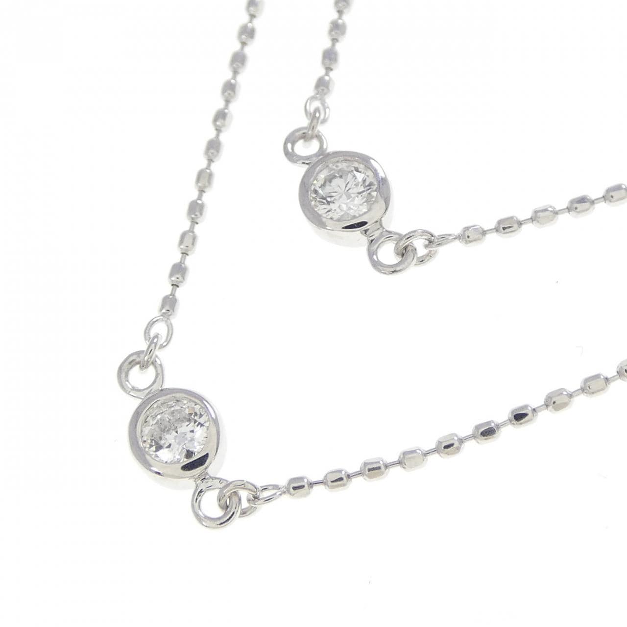 K18WG ダイヤモンド ネックレス 0.42CT