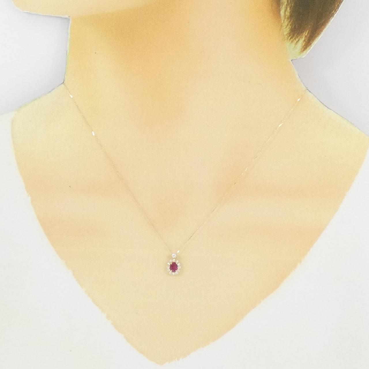 【新品】K18YG ルビー ネックレス 0.29CT
