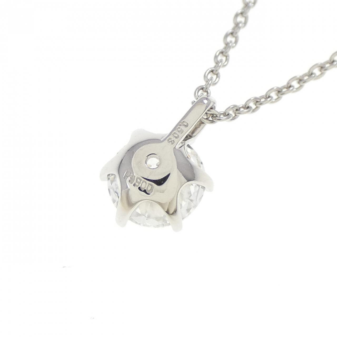 【リメイク】PT900/PT850 ソリティア ダイヤモンド ネックレス 0.503CT D VS2 3EXT H＆C