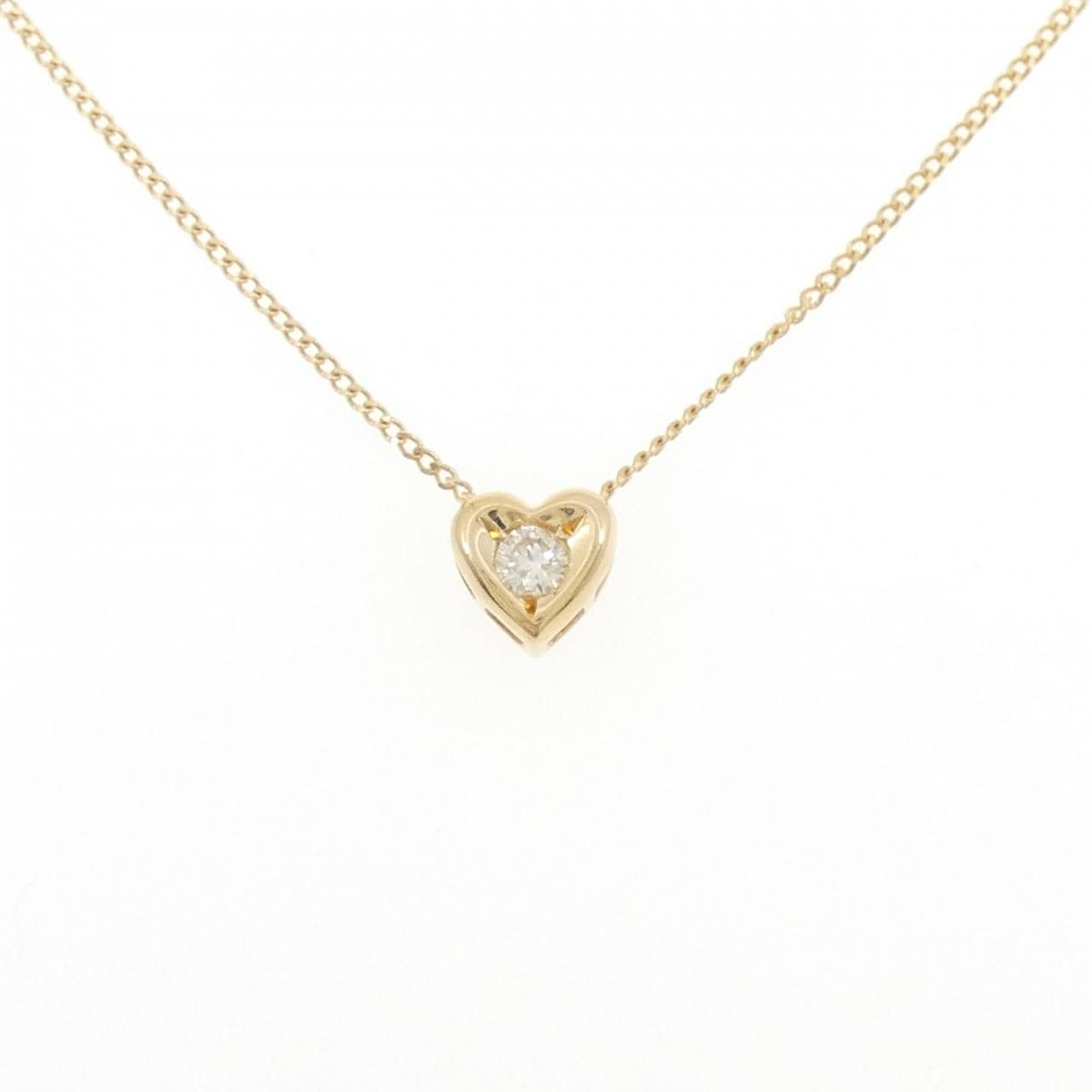 K18YG ハート ダイヤモンド ネックレス 0.11CT
