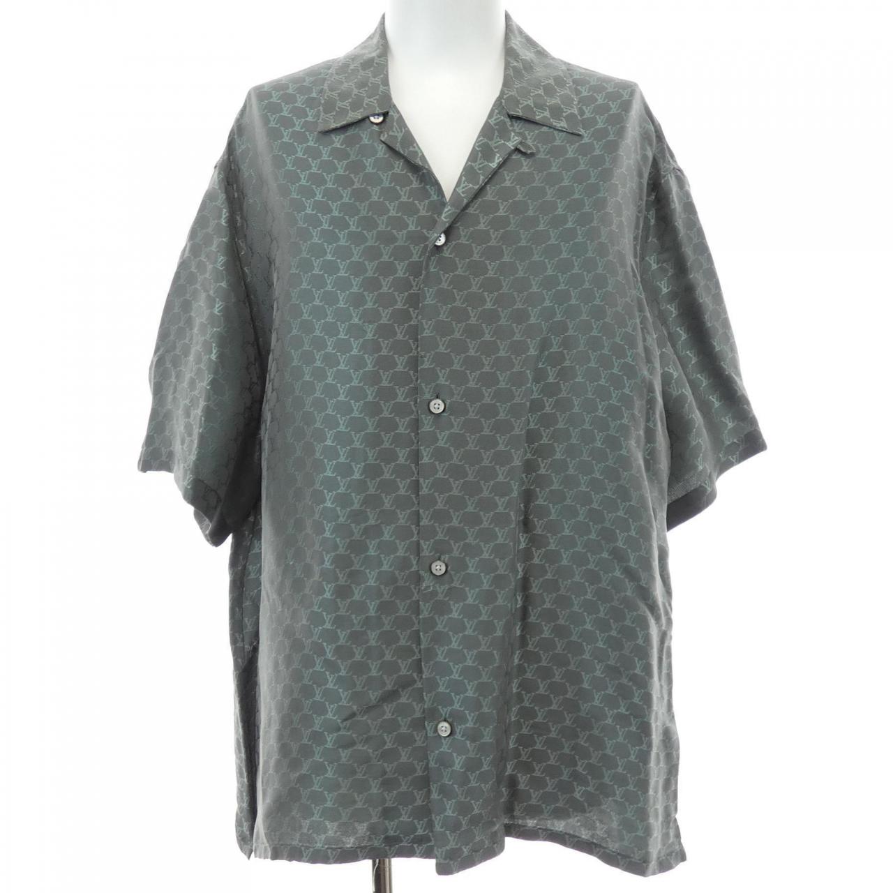 ルイヴィトン LOUIS VUITTON ショートスリーブジャガードシルクプレンドシャツ HRS30WKSY S／Sシャツ