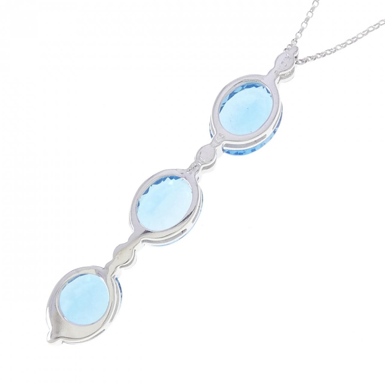 K18WG ブルートパーズ ネックレス 9.78CT