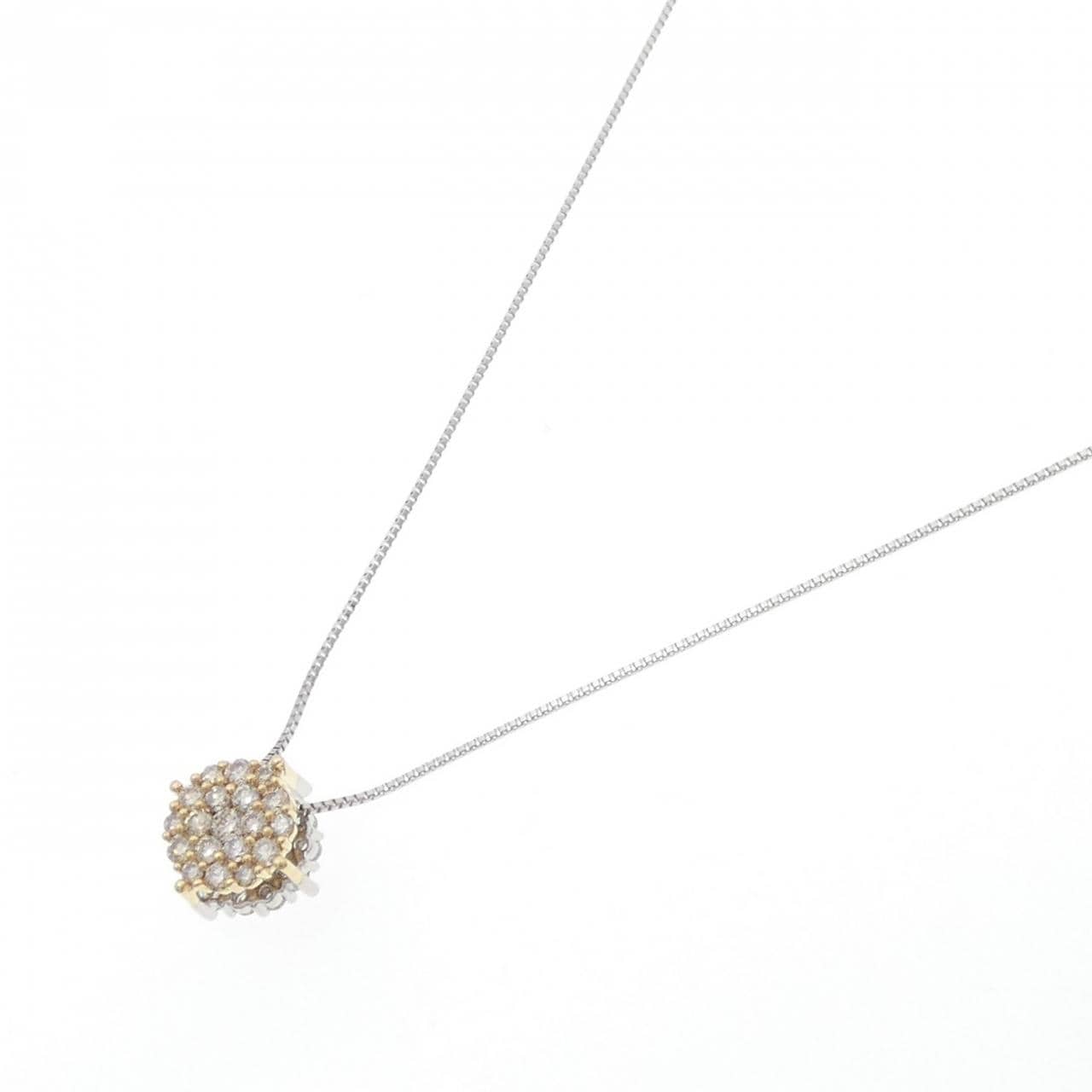 K18/PT950/PT850 Diamond Necklace 0.88CT