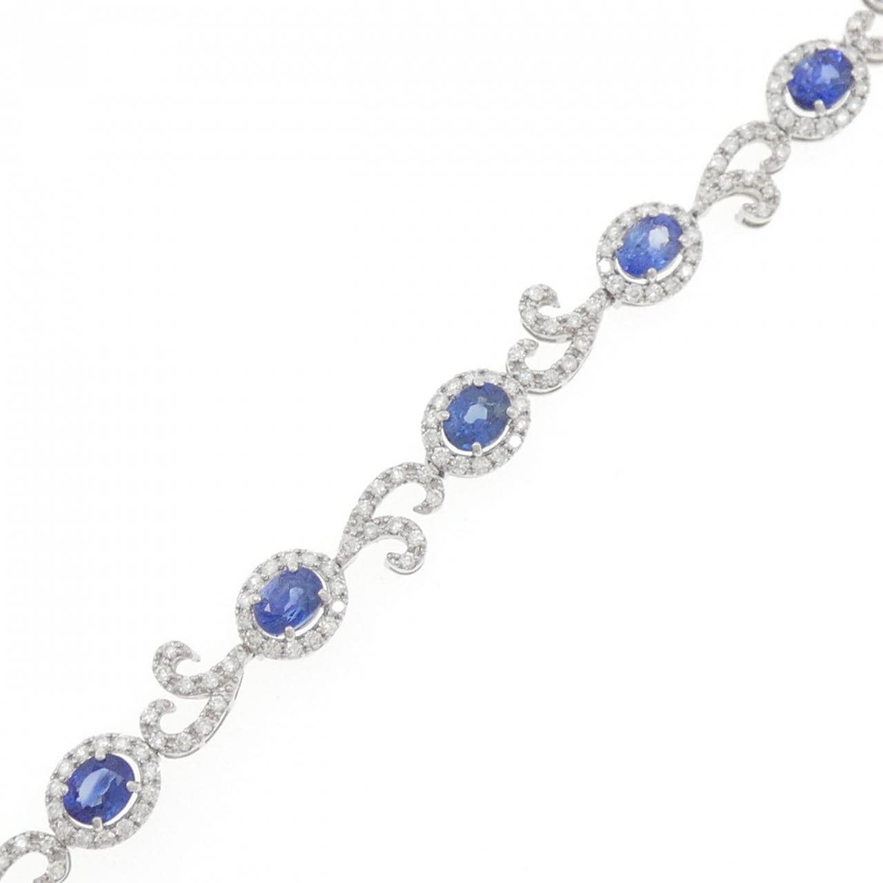 【新品】PT900蓝宝石手链 3.43克拉