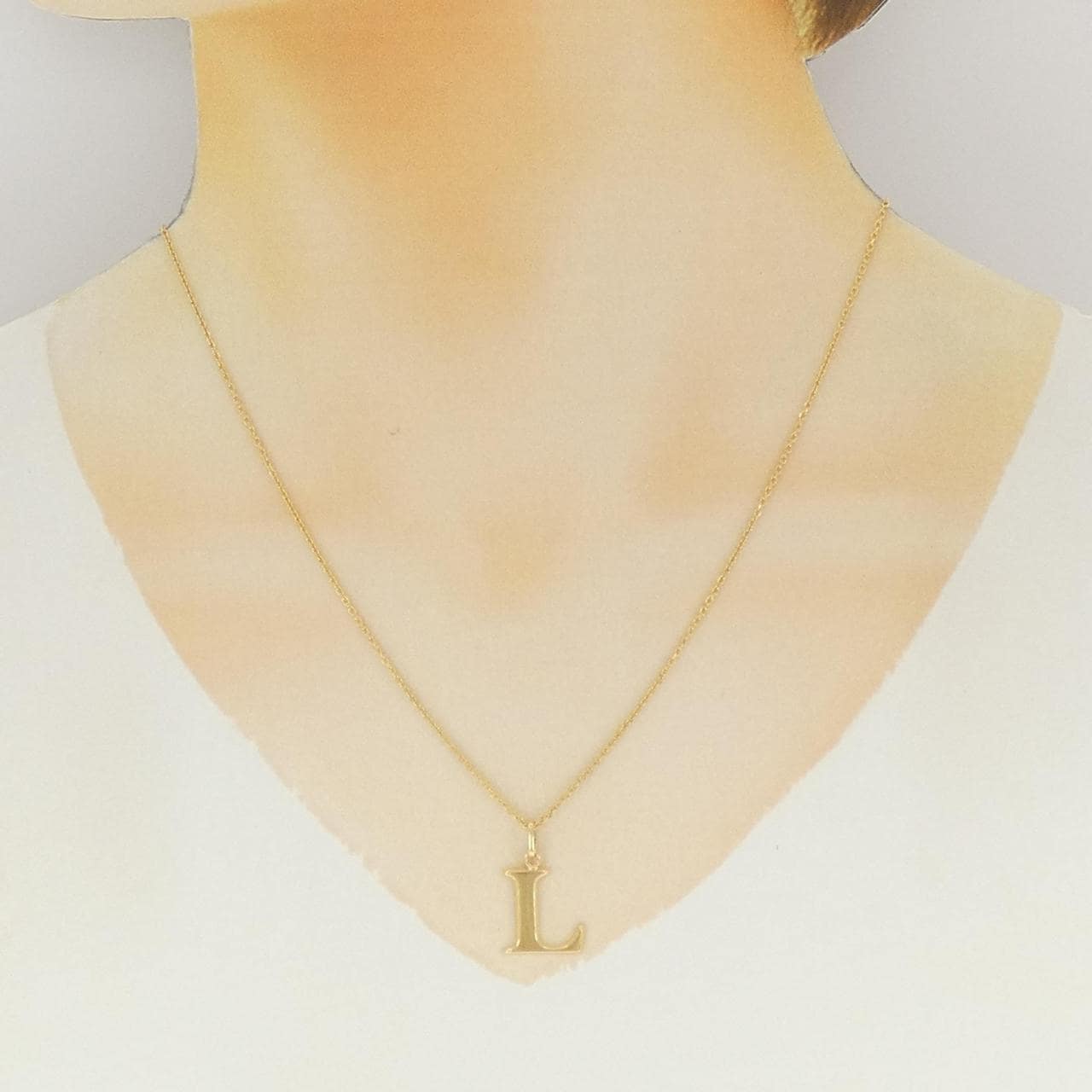 K18YG イニシャルL ネックレス