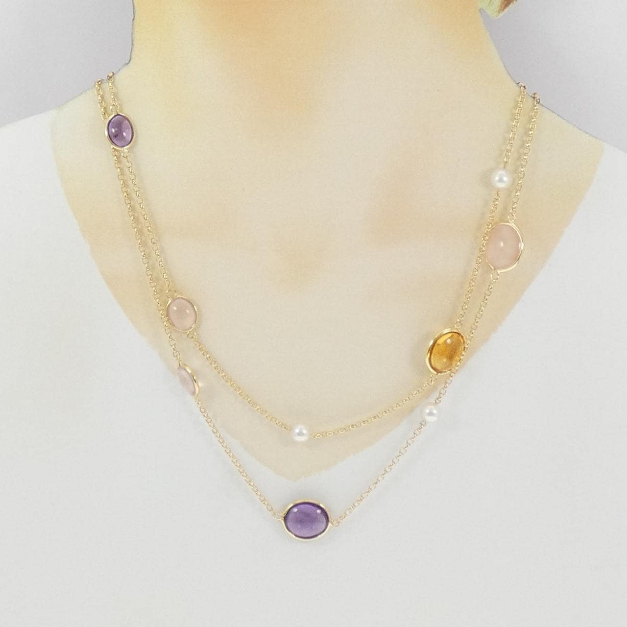 ミキモト カラーストーン ネックレス