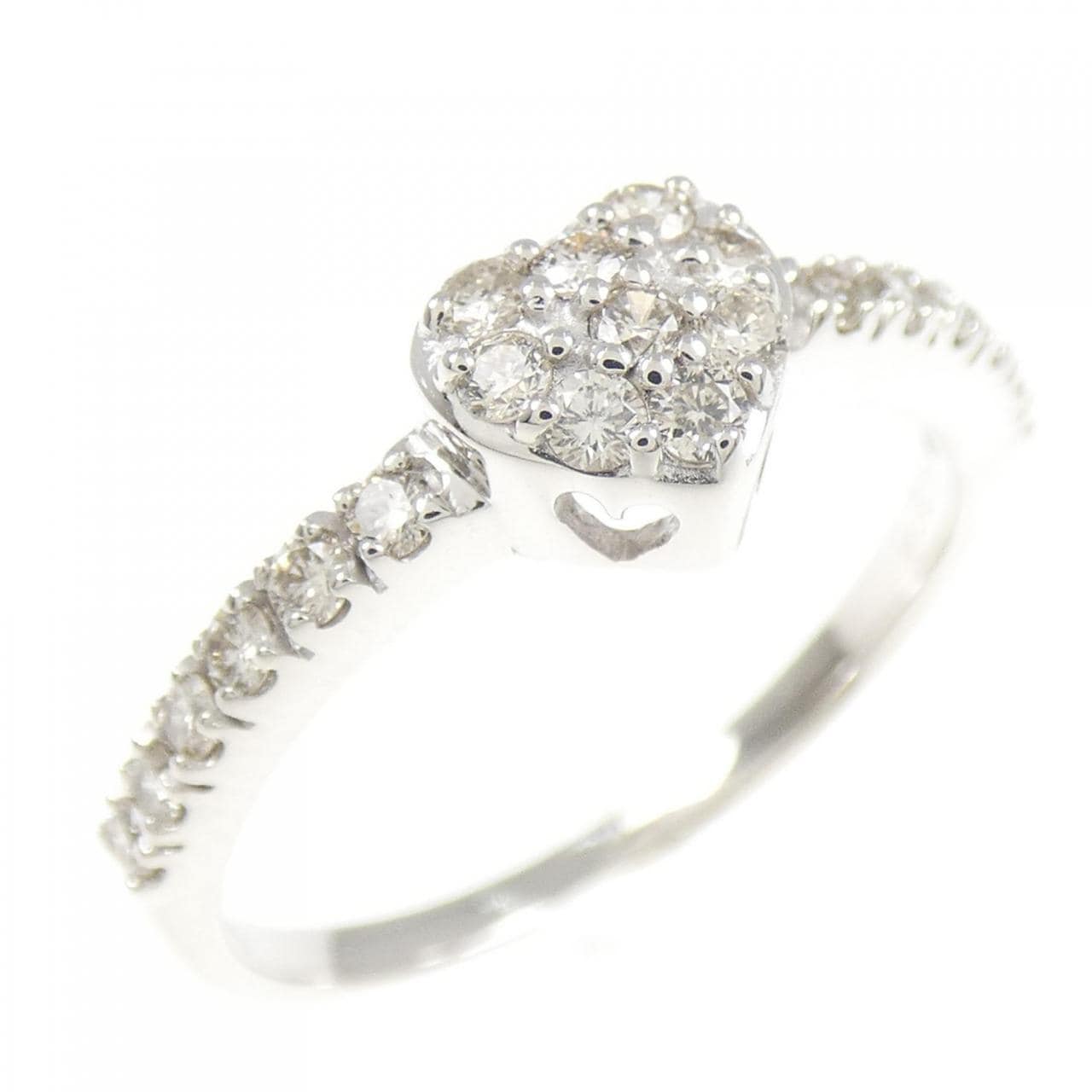 K18WG ハート ダイヤモンド リング 0.30CT