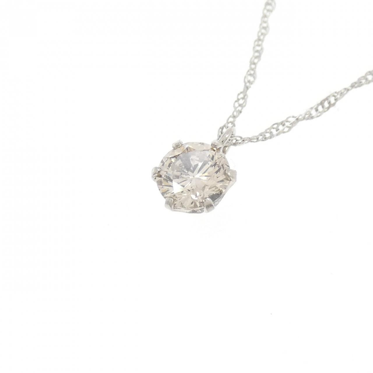 PT900/PT850 ソリティア ダイヤモンド ネックレス 0.40CT