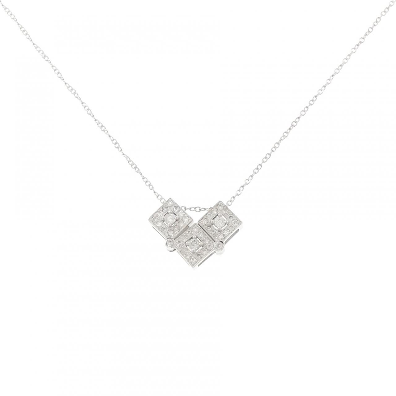 K18WG 2WAY ダイヤモンド ネックレス 0.35CT