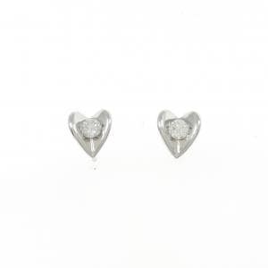 K10WG ハート ダイヤモンド ピアス 0.10CT