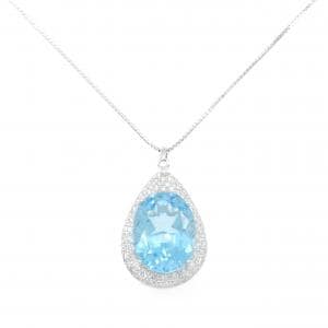K18WG ブルートパーズ ネックレス 21.60CT