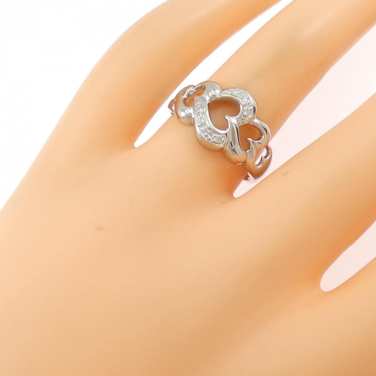PT900 ハート ダイヤモンド リング 0.04CT