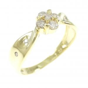 K18YG フラワー ダイヤモンド リング 0.20CT