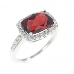 K18WG ガーネット リング 2.10CT