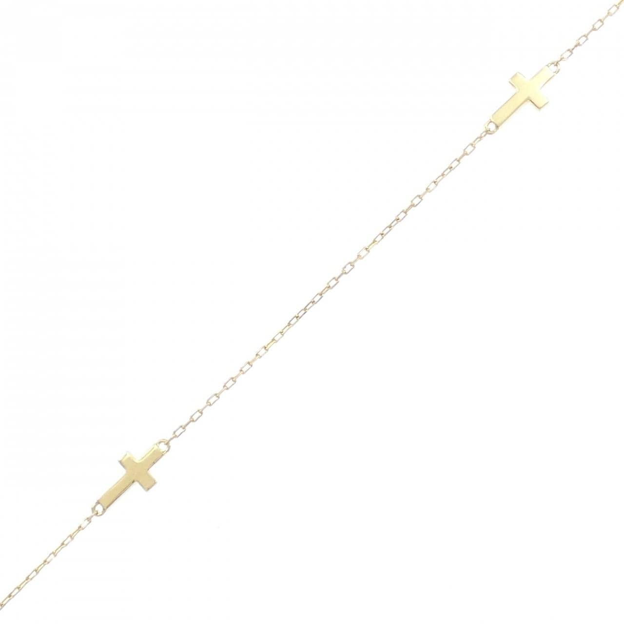 K18YG クロス ダイヤモンド ブレスレット