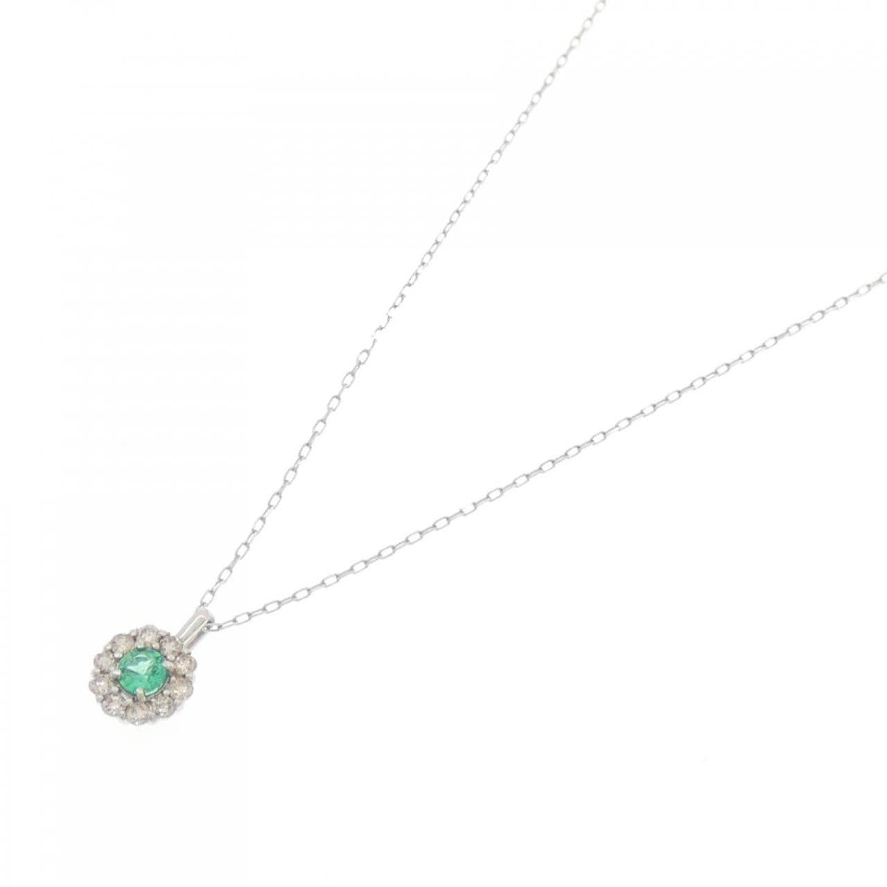 [BRAND NEW] PT Emerald Necklace 0.05CT