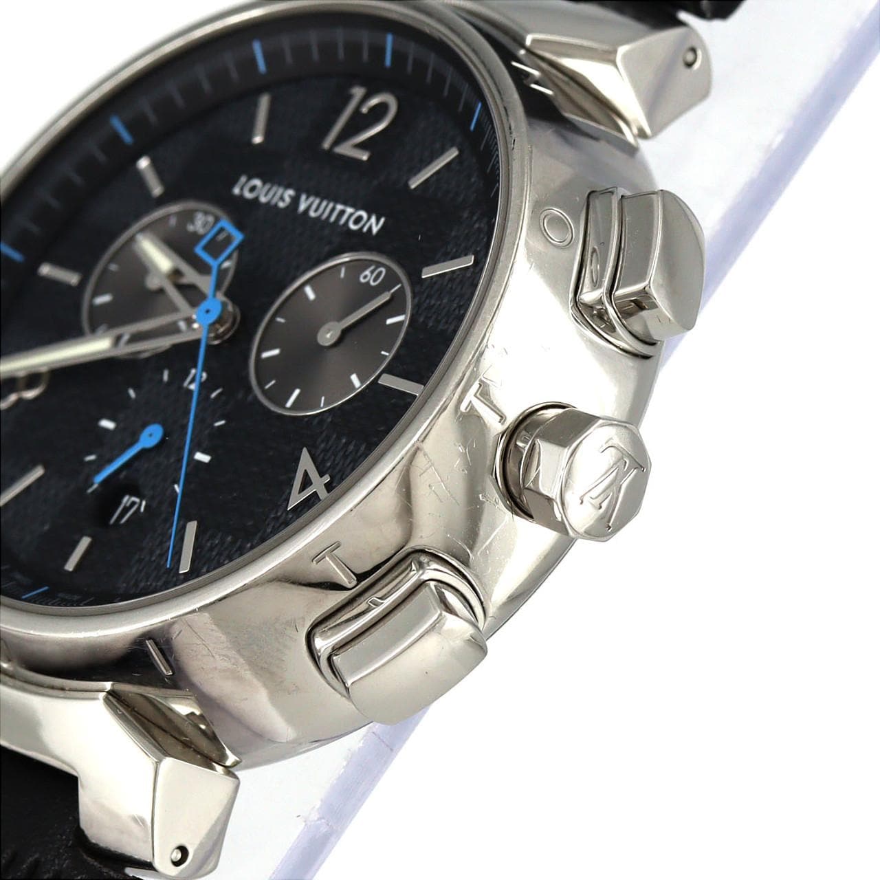 ルイヴィトン タンブールGMダミエグラフィットクロノグラフ QA094 SS クォーツ